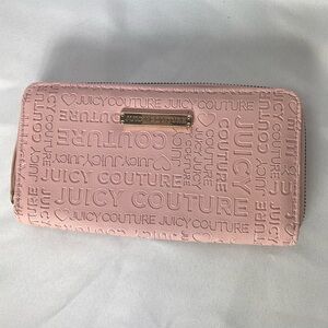 JUICY COUTURE PURSE ORGANIZER- CLUTCH EMBOSSED LOGO ZIP AROUND